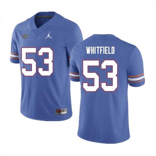 Men #53 Chase Whitfield Florida Gators College Football Jerseys Blue